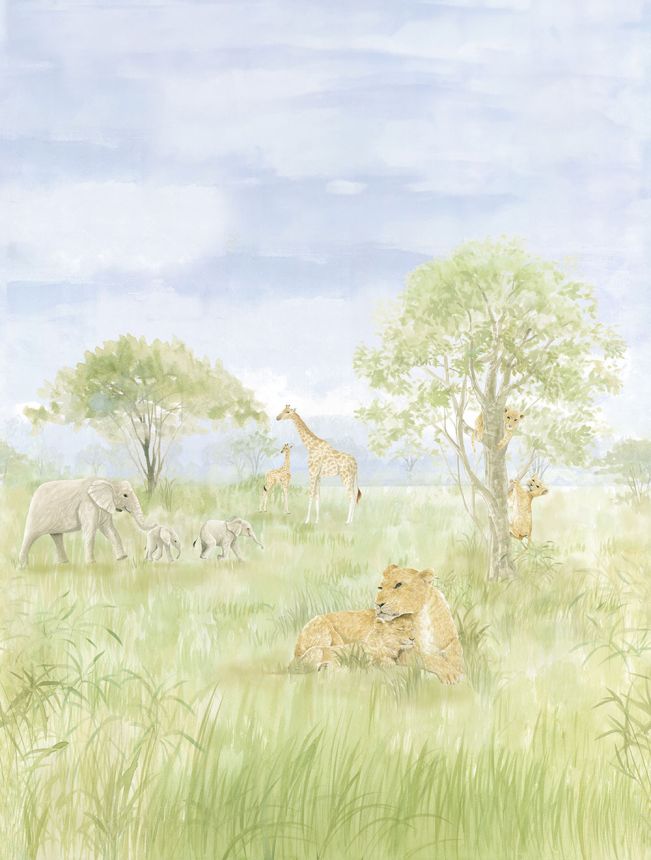 Vliesová obrazová tapeta na stenu, zvieratá z Afriky, CW6113-2, Cute Walls, Decoprint