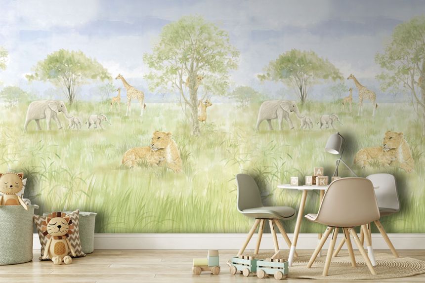 Vliesová obrazová tapeta na stenu, zvieratá z Afriky, CW6113-2, Cute Walls, Decoprint