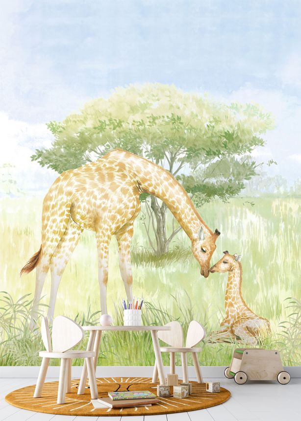 Vliesová obrazová tapeta na stenu, žirafy, CW6115-2, Cute Walls, Decoprint
