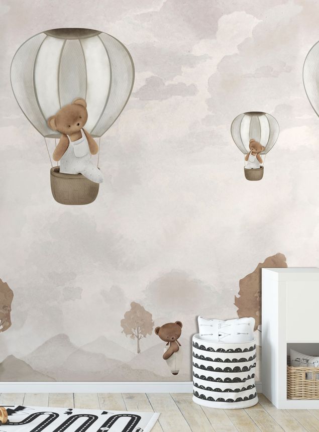 Detská vliesová obrazová tapeta na stenu, balony, medvedíky, CW6135-2, Cute Walls, Decoprint