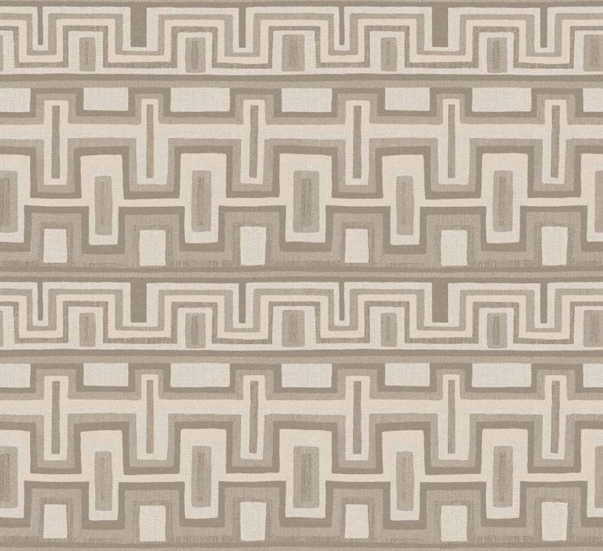 Geometrická vliesová tapeta na stenu, béžová, etno, AMA001, Amani, Masureel