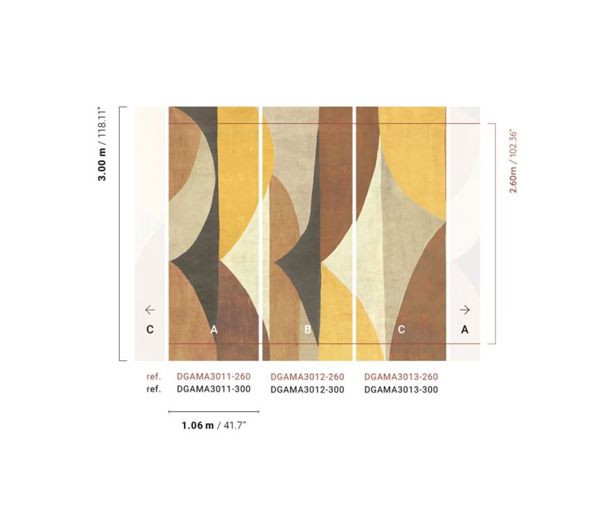 Geometrická vliesová obrazová tapeta na stenu, hnedá, DGAMA3011-260,  Amani,  Masureel