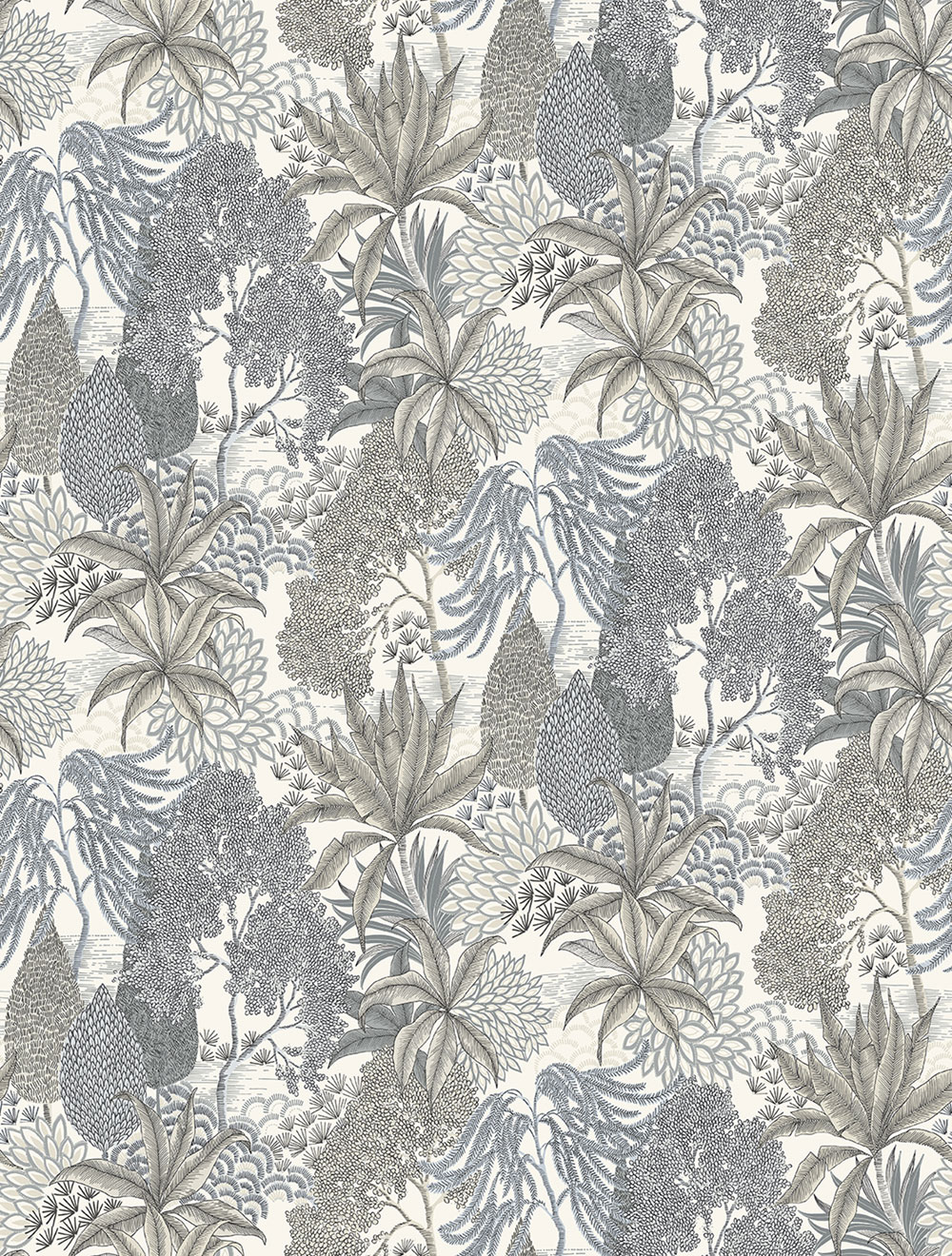 Vliesová obrazová tapeta na stenu, sivá, listy, FW4003-2, Feature Walls, Decoprint