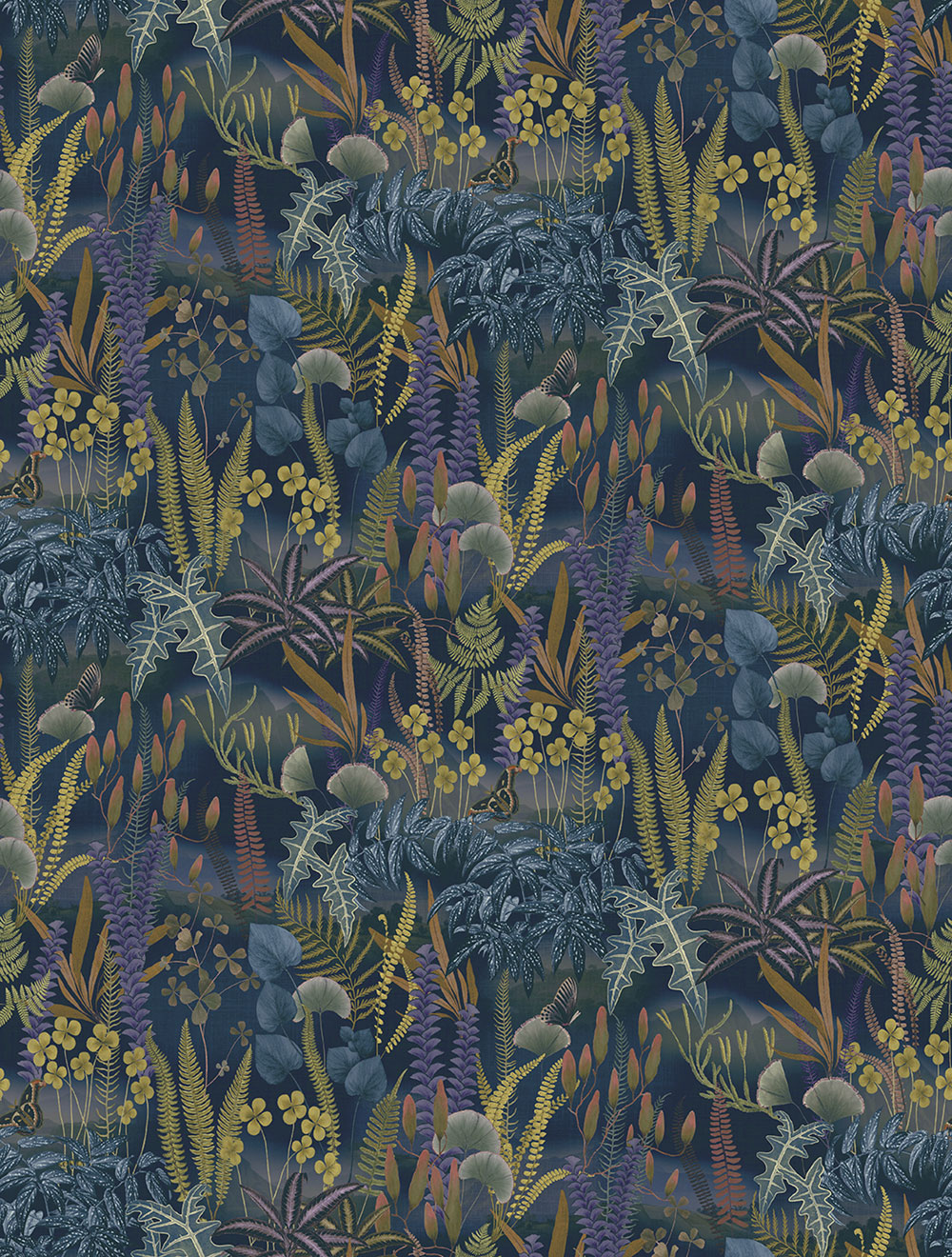 Vliesová obrazová tapeta na stenu, modrá, listy, FW4005-4, Feature Walls, Decoprint