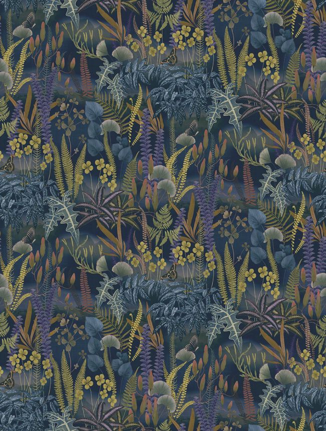 Vliesová obrazová tapeta na stenu, modrá, listy, FW4005-4, Feature Walls, Decoprint