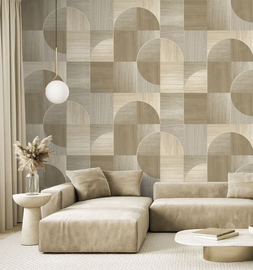 Grafická vliesová obrazová tapeta na stenu, sivo-béžová, FW4012-6, Feature Walls, Decoprint