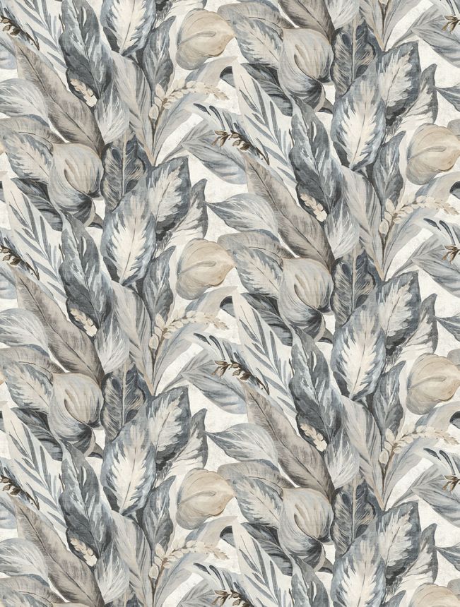 Vliesová obrazová tapeta na stenu, sivo-béžová, listy, FW4016-6, Feature Walls, Decoprint