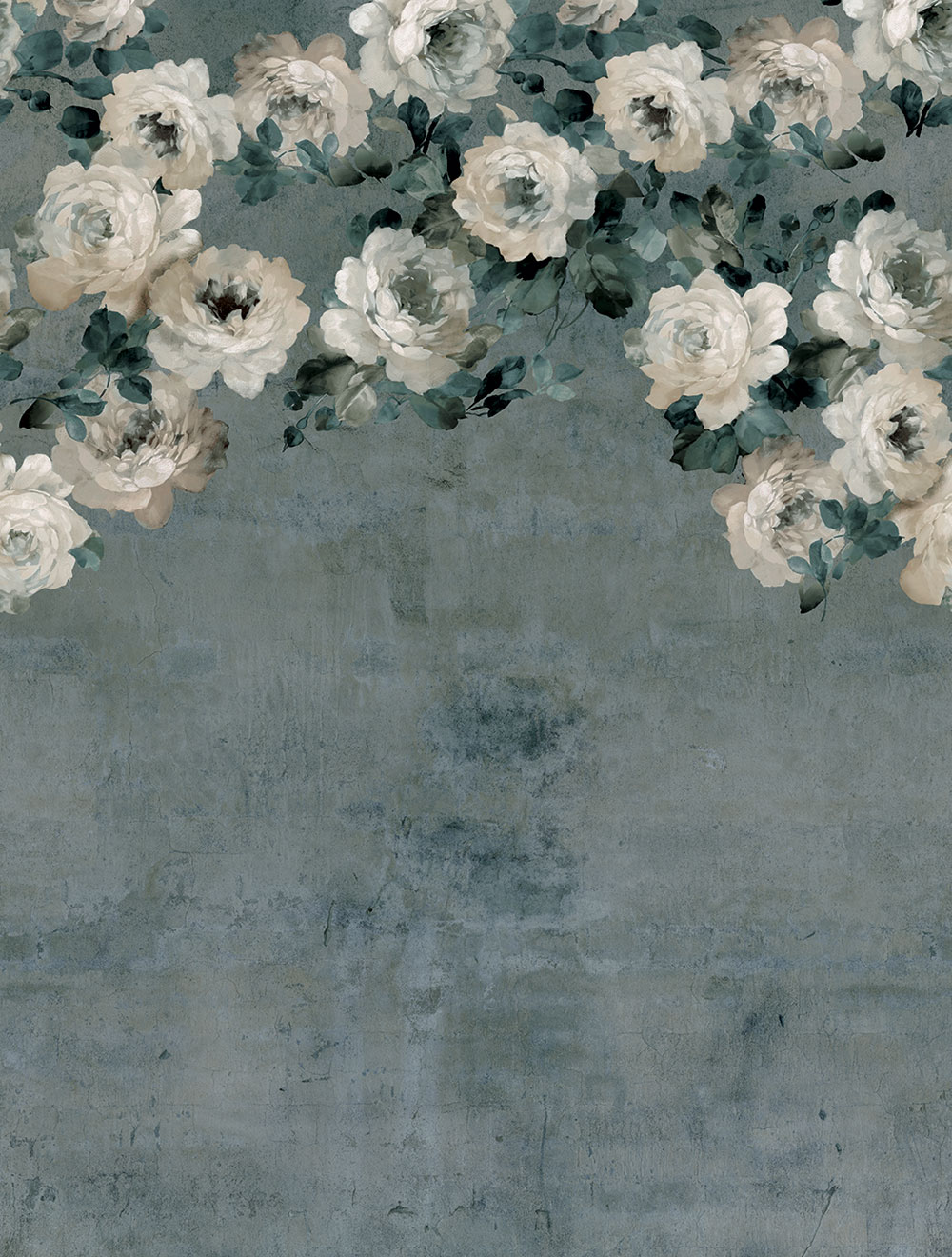 Vliesová obrazová tapeta na stenu, modro-zelená, kvety, FW4023-6, Feature Walls, Decoprint
