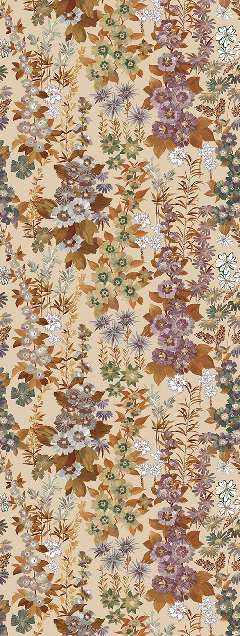 Vliesová obrazová tapeta na stenu, béžová, kvety, FW4025-11, Feature Walls, Decoprint