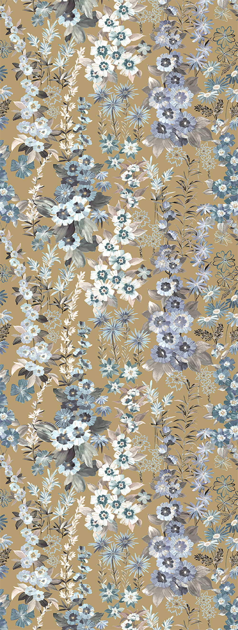 Vliesová obrazová tapeta na stenu, hnedá, kvety, FW4025-13, Feature Walls, Decoprint