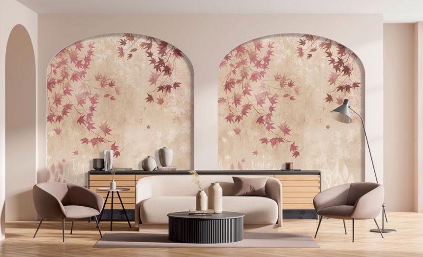 Vliesová obrazová tapeta na stenu, béžová, vetvičky, listy, FW4026-1, Feature Walls, Decoprint