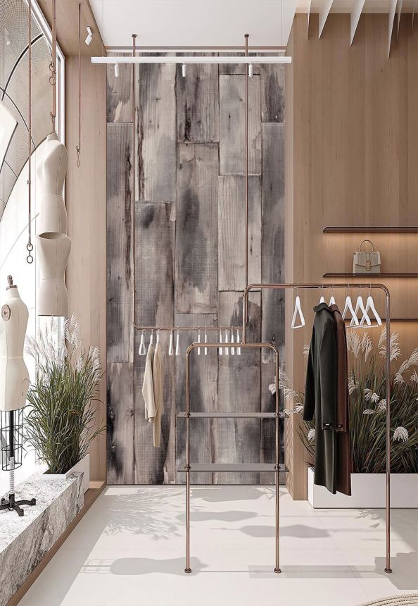 Vliesová obrazová tapeta na stenu, sivá, drevo, FW4051-11, Feature Walls, Decoprint