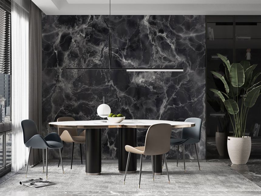 Vliesová obrazová tapeta na stenu, čierna, mramor, FW4052-5, Feature Walls, Decoprint