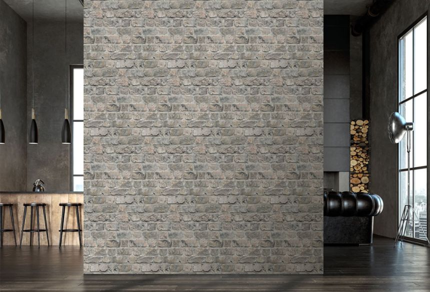 Vliesová obrazová tapeta na stenu, sivá, tehly, FW4055-4, Feature Walls, Decoprint