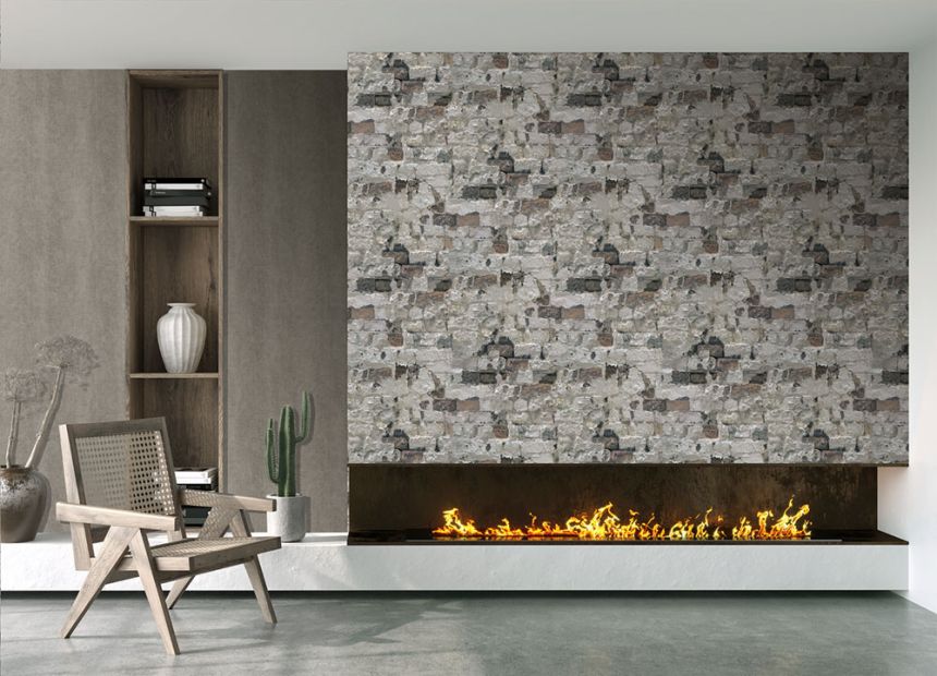 Vliesová obrazová tapeta na stenu, sivá, tehly, FW4056-2, Feature Walls, Decoprint