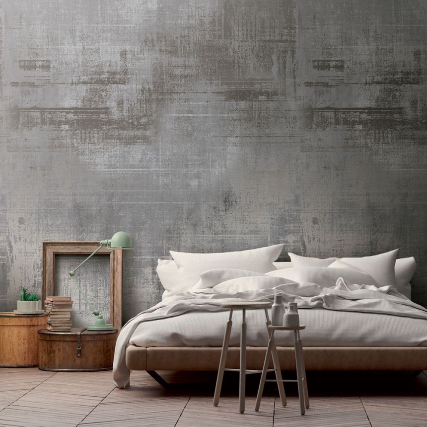Vliesová obrazová tapeta na stenu, sivá, kov, FW4057-1, Feature Walls, Decoprint
