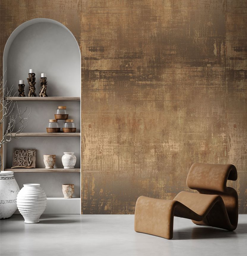 Vliesová obrazová tapeta na stenu, hnedá, kov, FW4057-4, Feature Walls, Decoprint