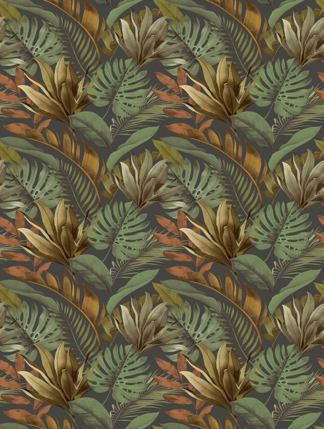 Vliesová obrazová tapeta na stenu, zeleno-hnedá, listy, FW4059-2, Feature Walls, Decoprint