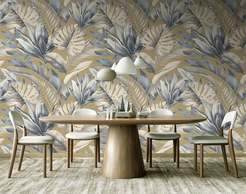 Vliesová obrazová tapeta na stenu, béžová, listy, FW4059-6, Feature Walls, Decoprint