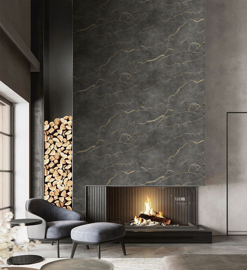 Vliesová obrazová tapeta na stenu, sivo-čierna, mramor, FW4060-3, Feature Walls, Decoprint