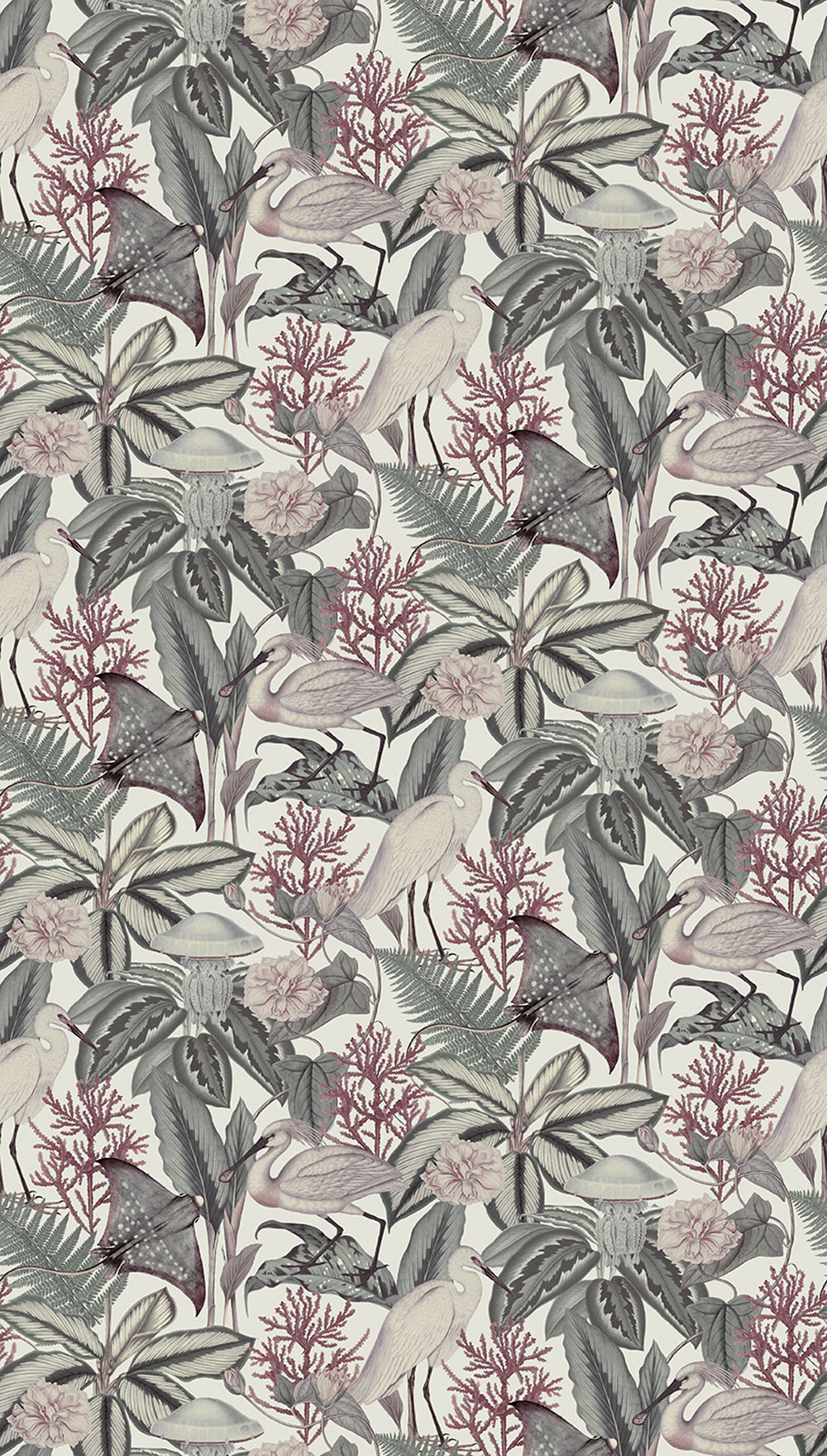 Vliesová obrazová tapeta na stenu, zelená, vtáky, listy, FW4061-5, Feature Walls, Decoprint