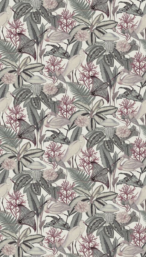 Vliesová obrazová tapeta na stenu, zelená, vtáky, listy, FW4061-5, Feature Walls, Decoprint