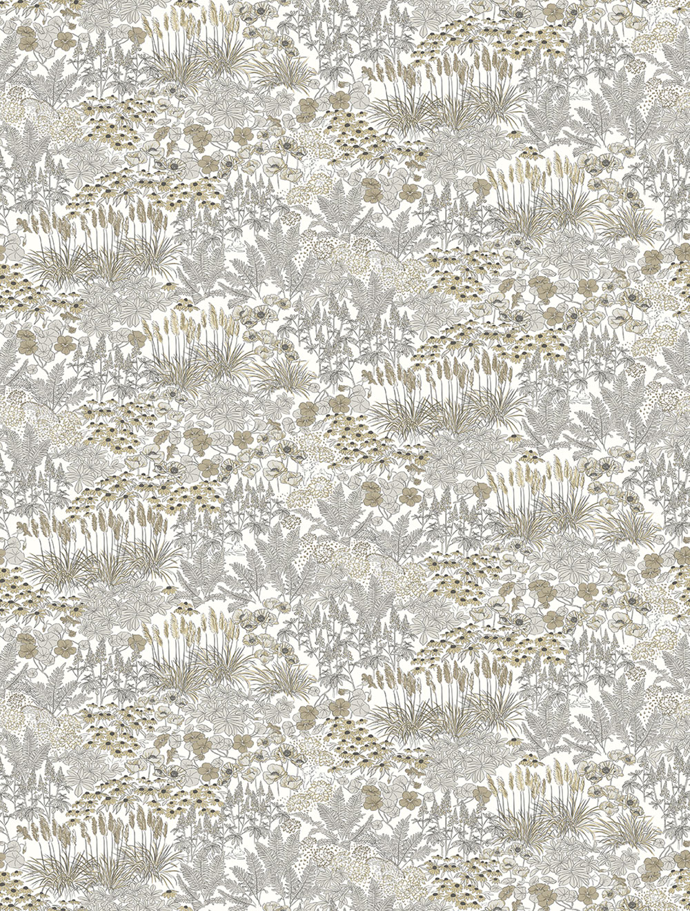 Vliesová obrazová tapeta na stenu, sivo-béžová, kvety, FW4062-1, Feature Walls, Decoprint