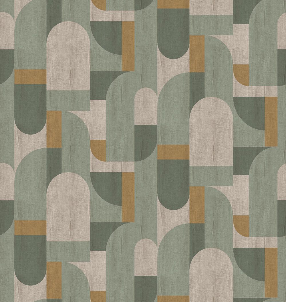 Geometrická vliesová obrazová tapeta na stenu, zelená, FW4064-4, Feature Walls, Decoprint