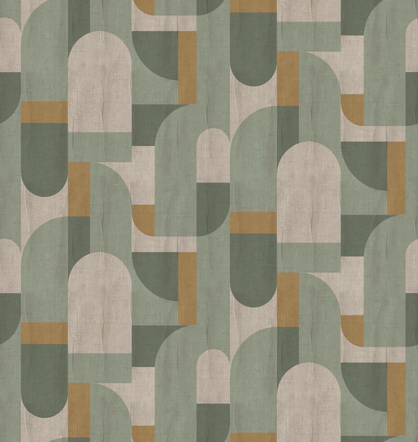Geometrická vliesová obrazová tapeta na stenu, zelená, FW4064-4, Feature Walls, Decoprint