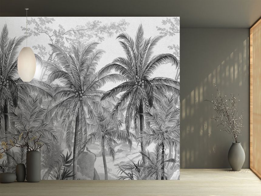 Vliesová obrazová tapeta na stenu, sivo-čierna, palmy, FW4031-1, Feature Walls, Decoprint