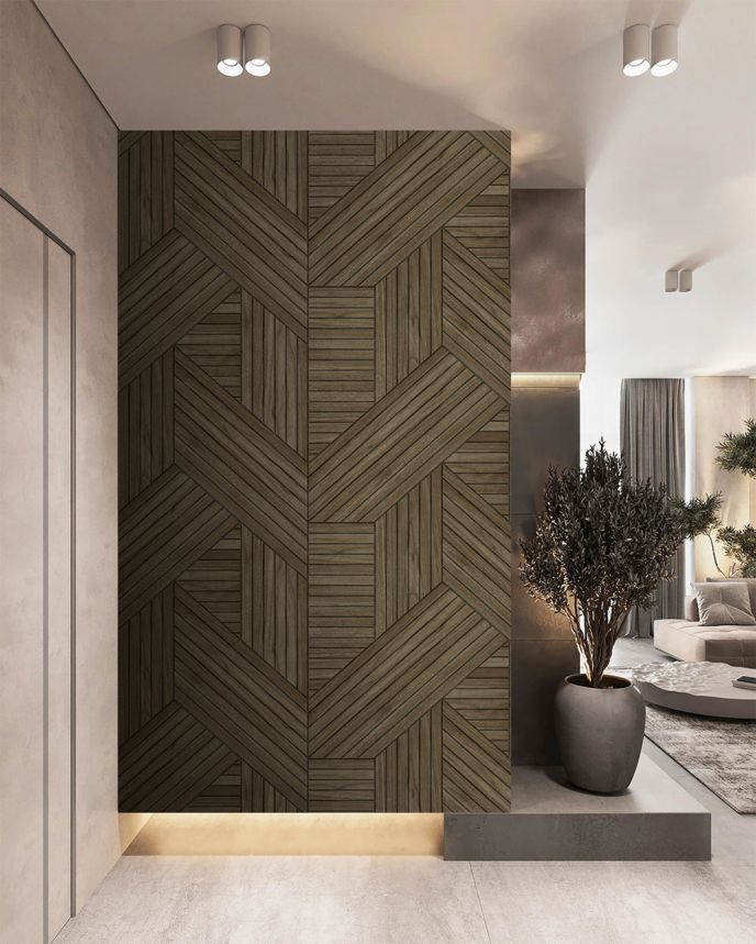 Vliesová obrazová tapeta na stenu, hnedá, imitácia dreva, lamiel, FW4036-3, Feature Walls, Decoprint