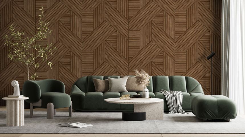 Vliesová obrazová tapeta na stenu, hnedá, imitácia dreva, lamiel, FW4036-4, Feature Walls, Decoprint