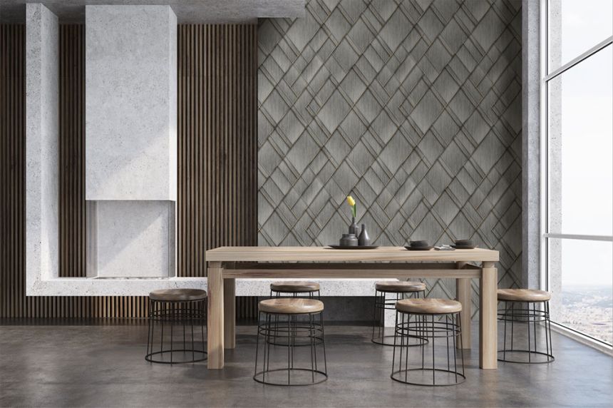 Geometrická vliesová obrazová tapeta na stenu, sivá, FW4037-1, Feature Walls, Decoprint