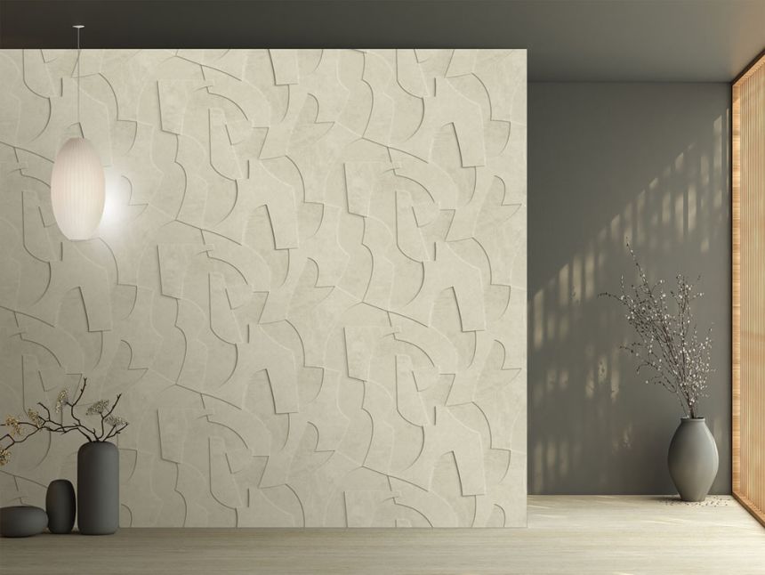 Geometrická vliesová obrazová tapeta na stenu, 3D, krémová, FW4042-2, Feature Walls, Decoprint
