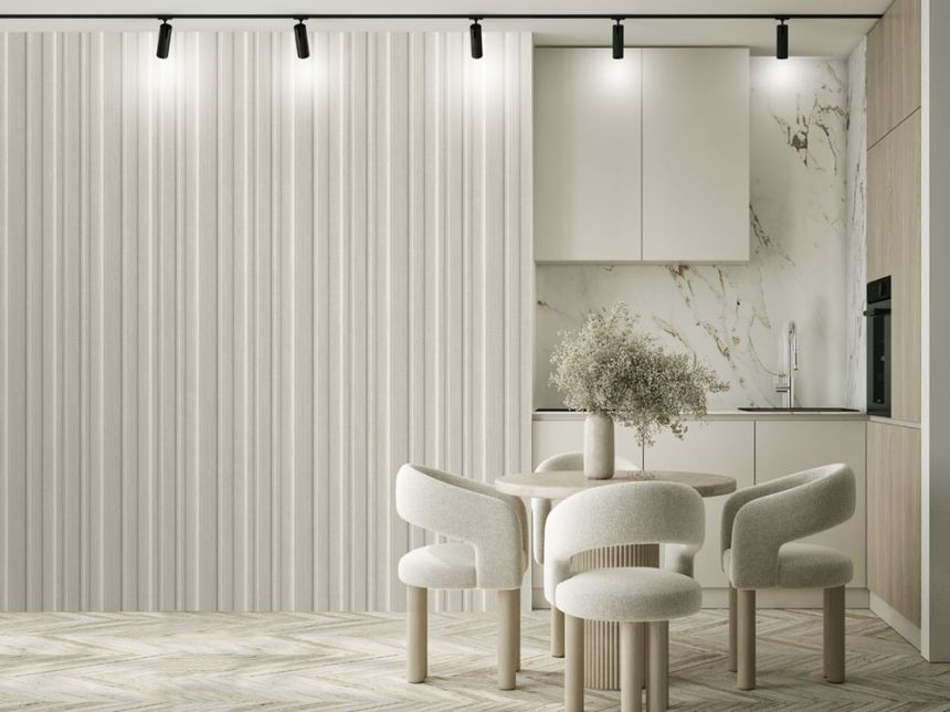 Vliesová obrazová tapeta na stenu, 3D imitácia lamiel, sivá, FW4043-3, Feature Walls, Decoprint