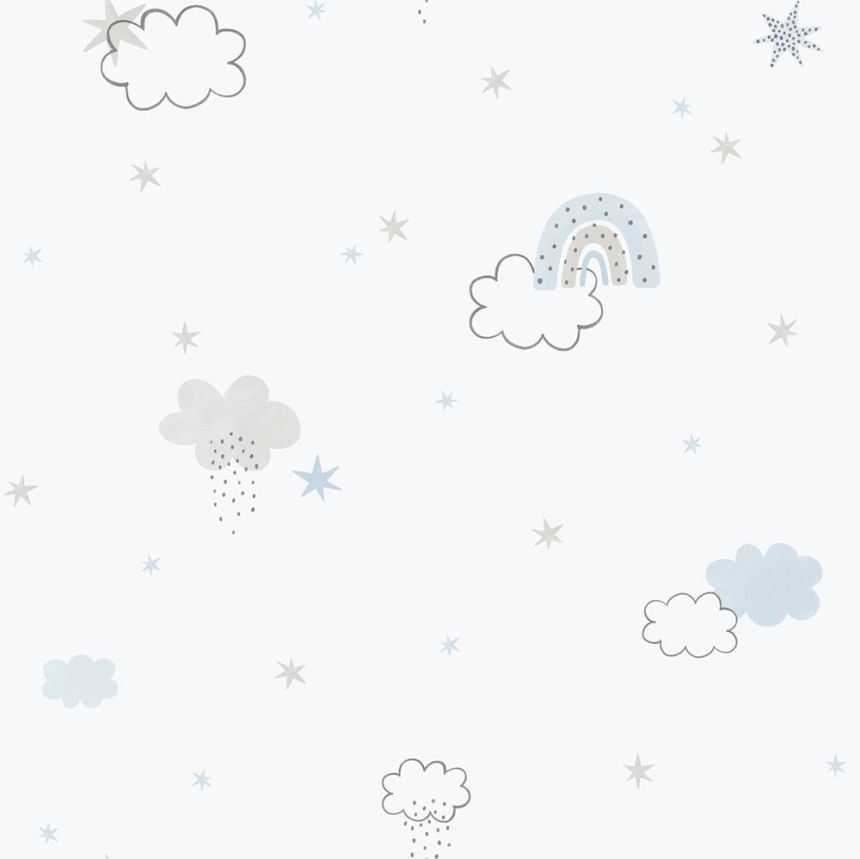 Detská vliesová tapeta na stenu, modrá, mráčiky, 288-2, Enzo,  ICH Wallcoverings