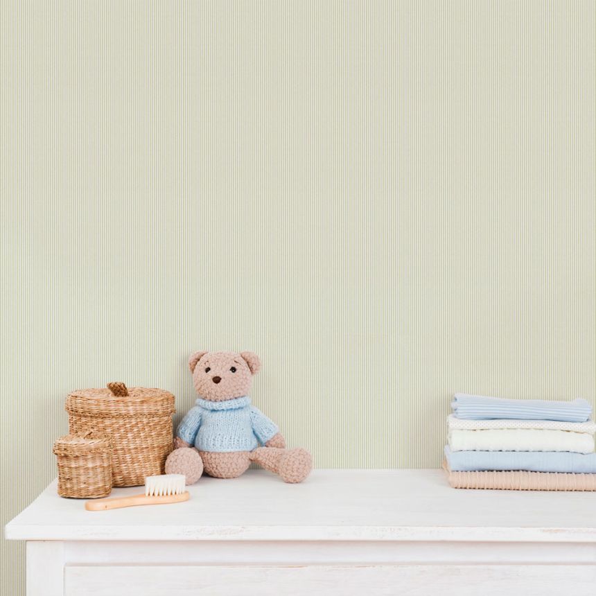 Vliesová tapeta na zeď, zeleno-biela, pruhy, 292-4, Enzo,  ICH Wallcoverings