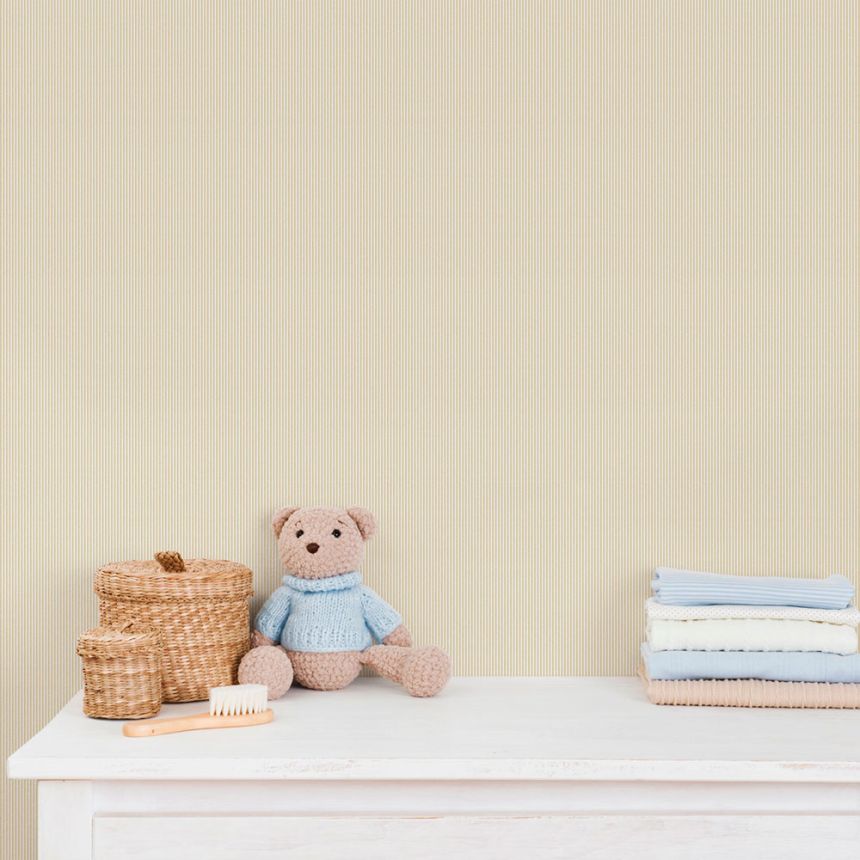 Vliesová tapeta na zeď, okrovo-biela, pruhy, 292-5, Enzo,  ICH Wallcoverings