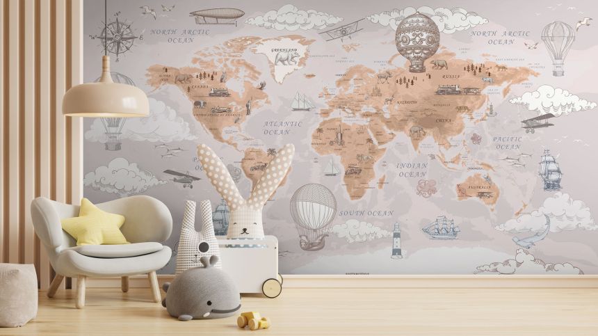 Vliesová fototapeta na stenu na mieru, Mapa Sveta, 10038, Vavex