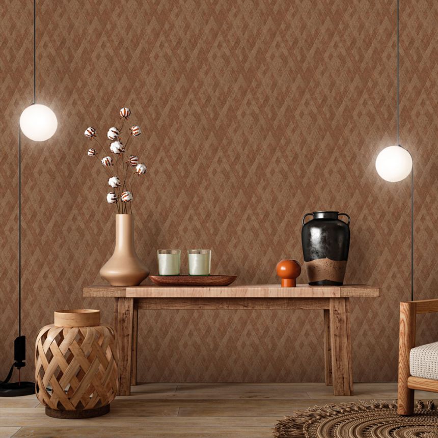 Luxusná vliesová tapeta na stenu, hnedá, imitácia látky, Z57754, Architexture 2,  Zambaiti Parati