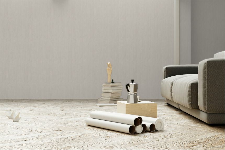 Tapeta, sivo-béžová, imitácia látky, 35984, Ornamenta, Parato by Cristiana Masi