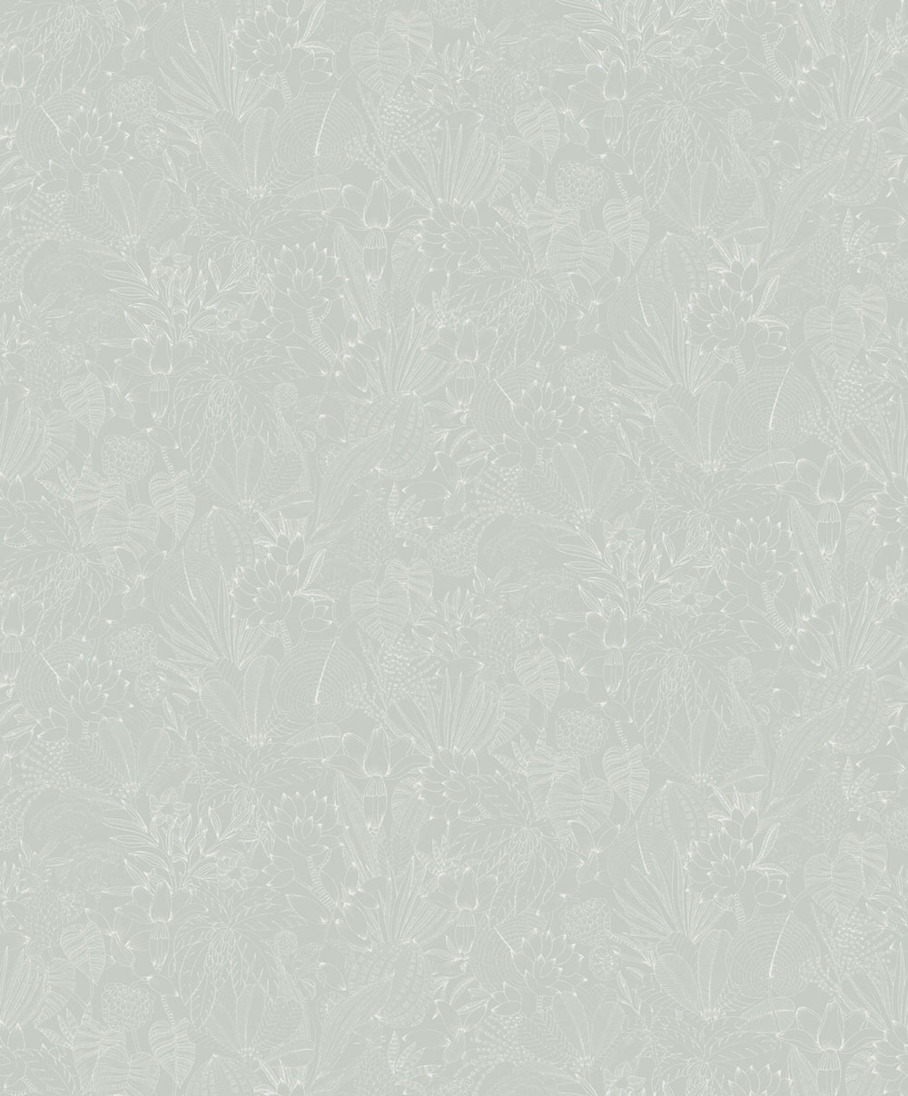 Vliesová tapeta na stenu, sivo-zelená, listy, ROM105, Romance, Masureel