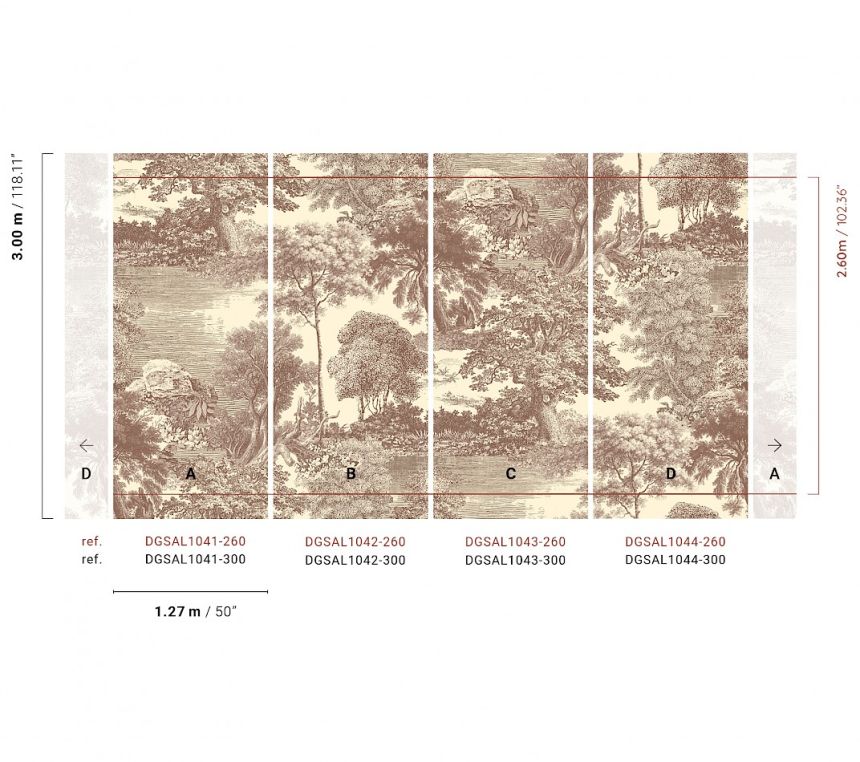 Obrazová tapeta, hnedá, les, stromy, DGSAL1042-260, Amazone, Masureel