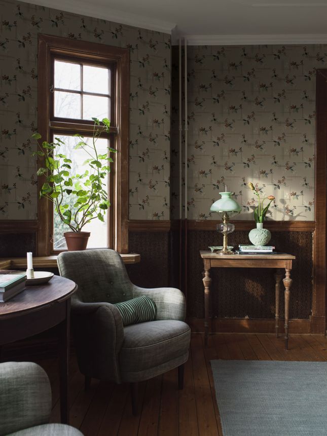 Tapeta na stenu, béžová, kvety, 4172, Alla Tiders Hus, Borastapeter