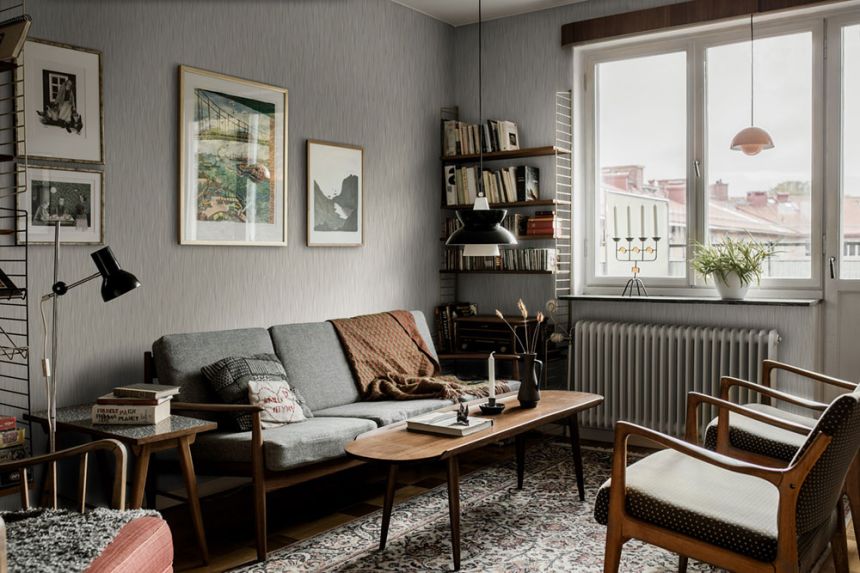 Tapeta na stenu, sivá, vlnité línie, 4178, Alla Tiders Hus, Borastapeter