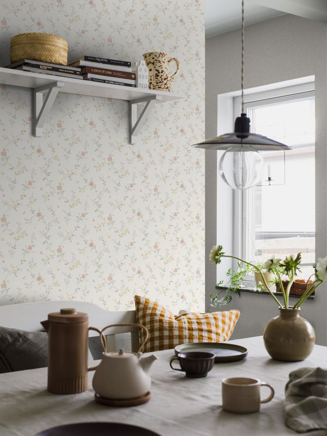 Tapeta, biela, kvety, 38755, Borosan Hem, Boråstapeter