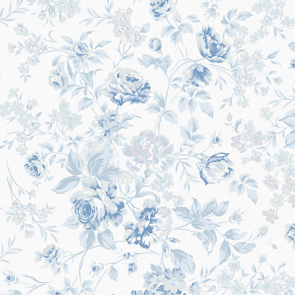 Tapeta, modrá, kvety, 125109, Shabby Chic by Rachel Ashwell