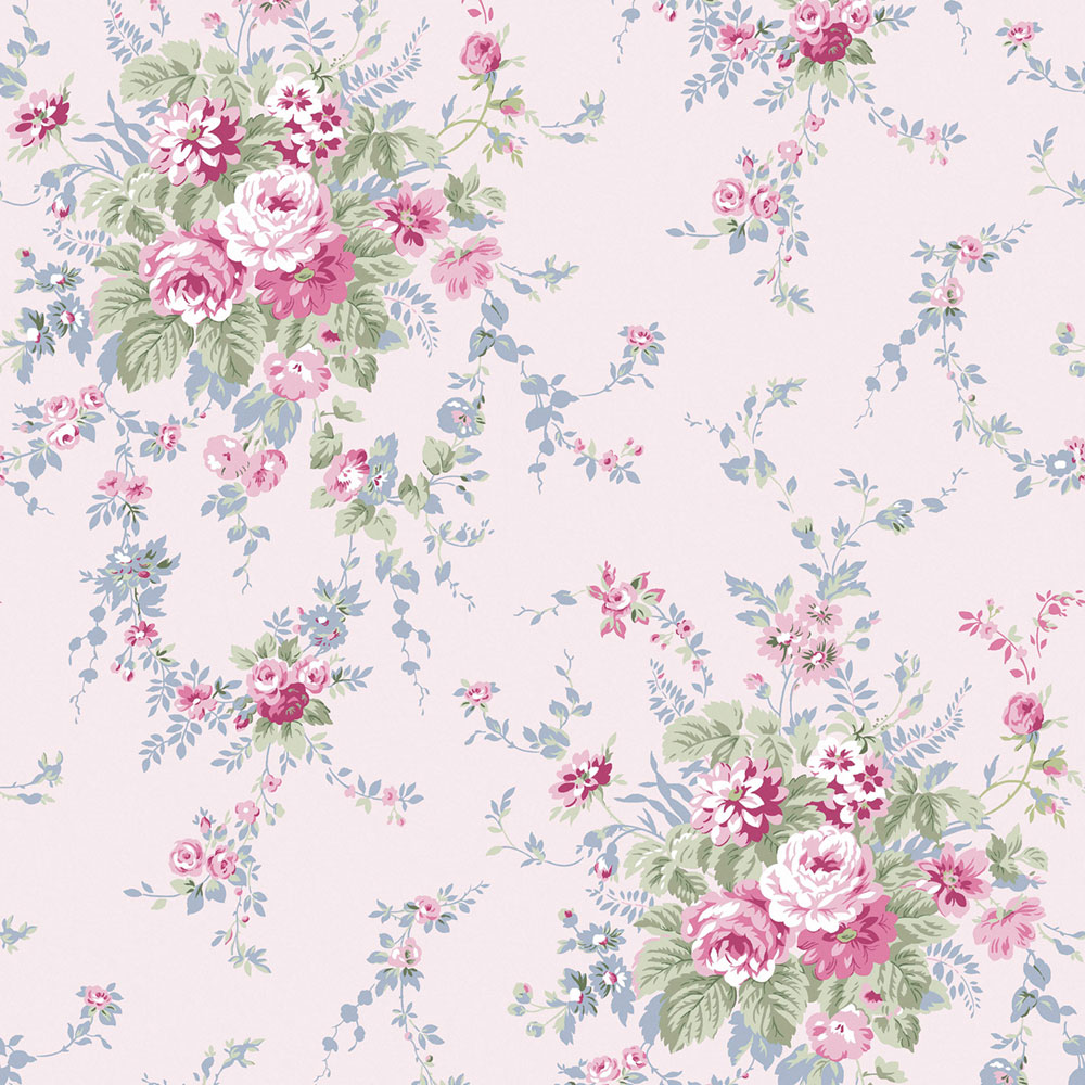 Tapeta, ružová, kvety, 125127, Shabby Chic by Rachel Ashwell