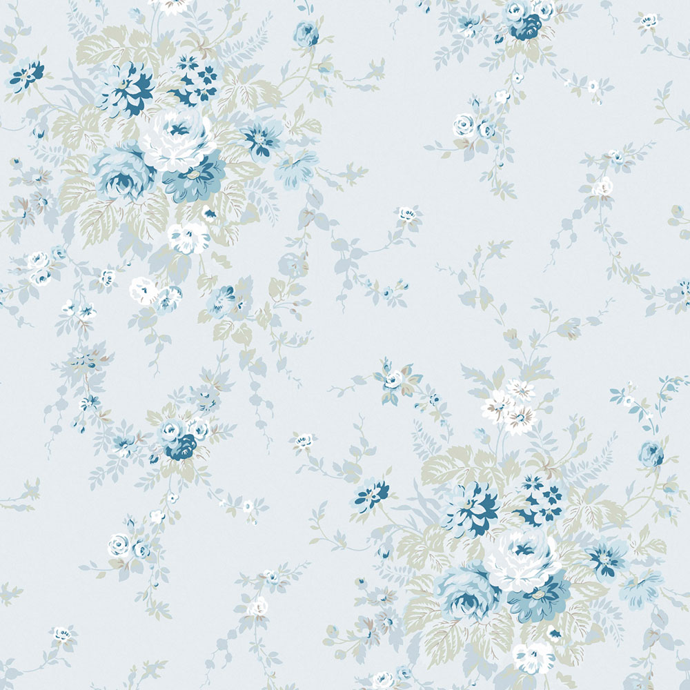 Tapeta, modrá, kvety, 125128, Shabby Chic by Rachel Ashwell
