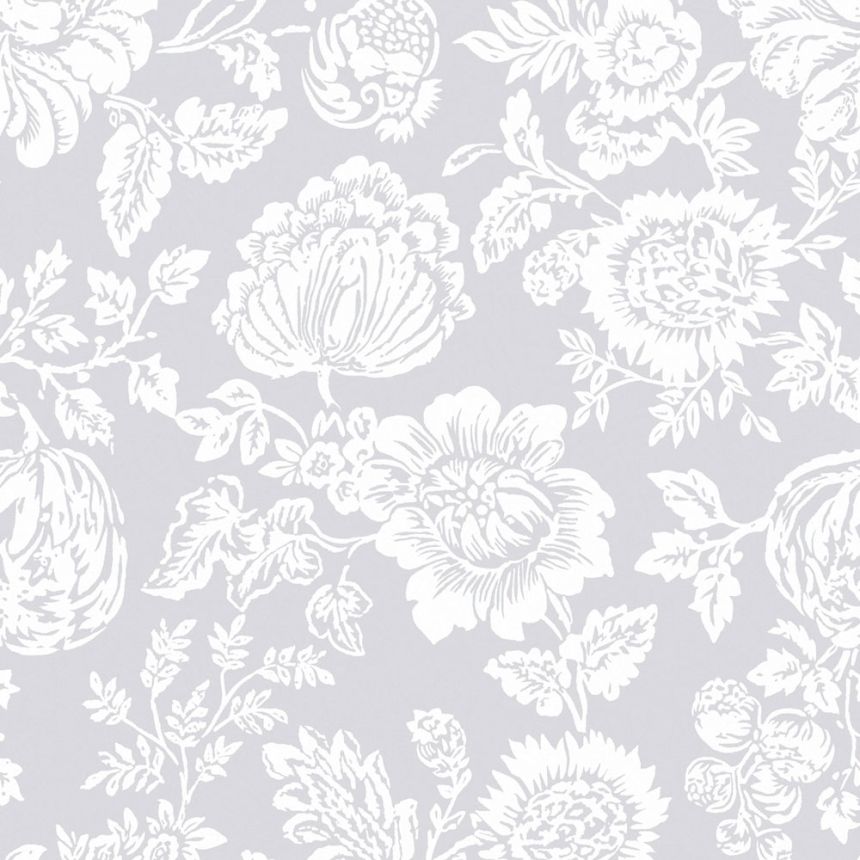 Tapeta, sivá, kvety, 125139, Shabby Chic by Rachel Ashwell